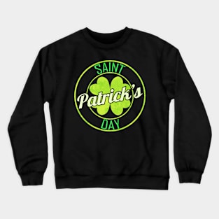 Shamrock In Round Logo For St. Patricks Day Crewneck Sweatshirt